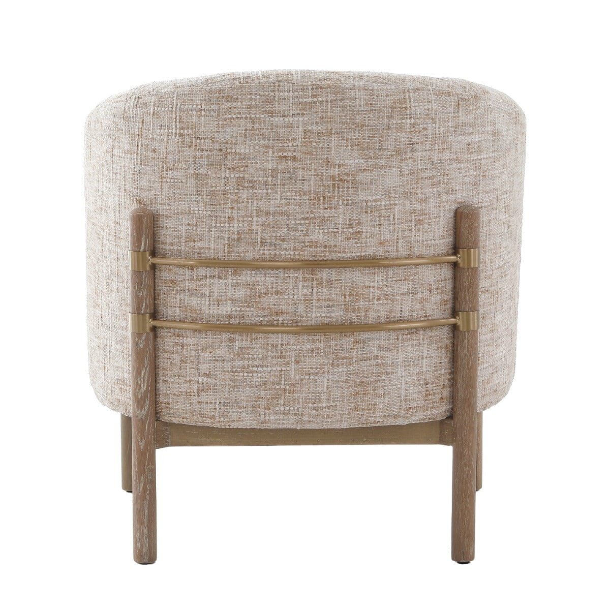 Kovner Beige Woven Rounded Accent Chair Furniture