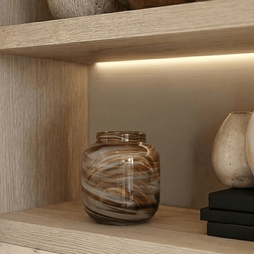 Kramer Brown Marble Glass Vase Accessories