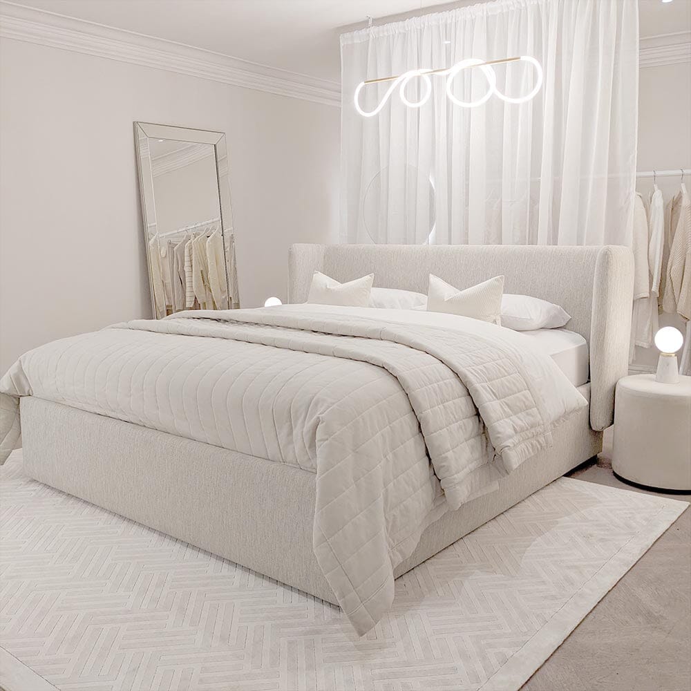 Langham Woven Natural Luxury Curved Bed Rowen Homes