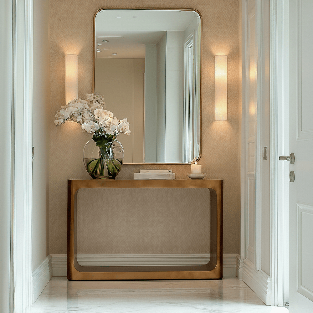 Lani Bronze Console Table with Smoked Glass Top Furniture