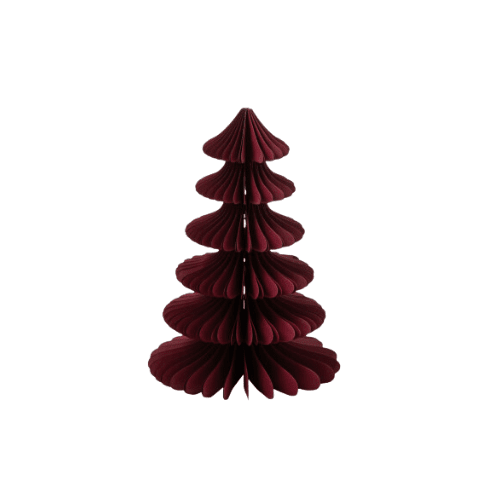 Large Burgundy Paper Christmas Tree Ornament Accessories