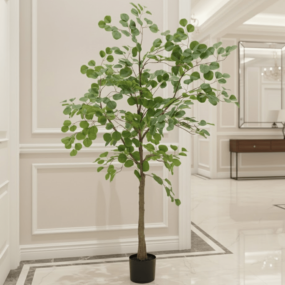 Large Potted Faux Eucalyptus Tree Accessories