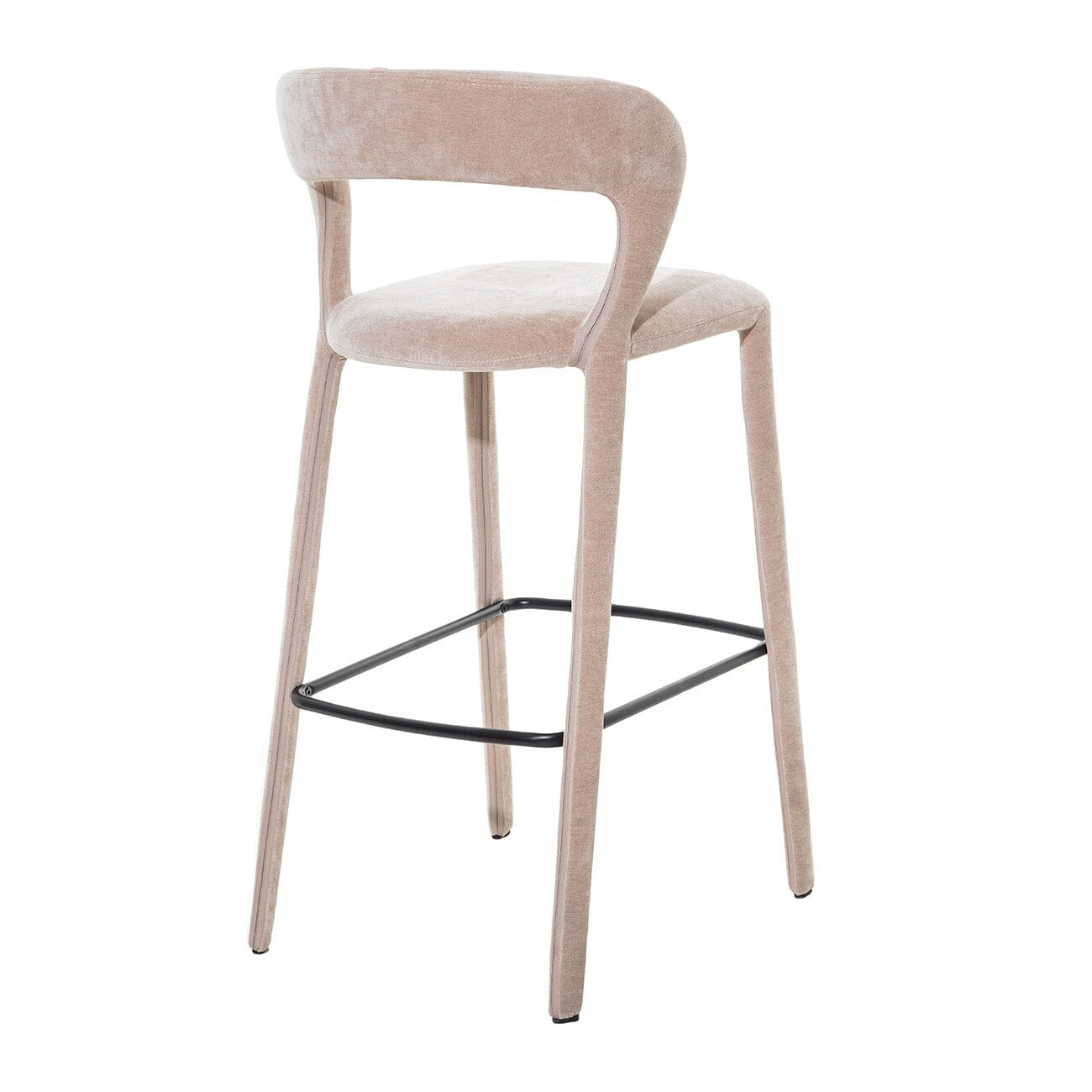 Larson Taupe Velvet Upholstered Bar Stool Furniture