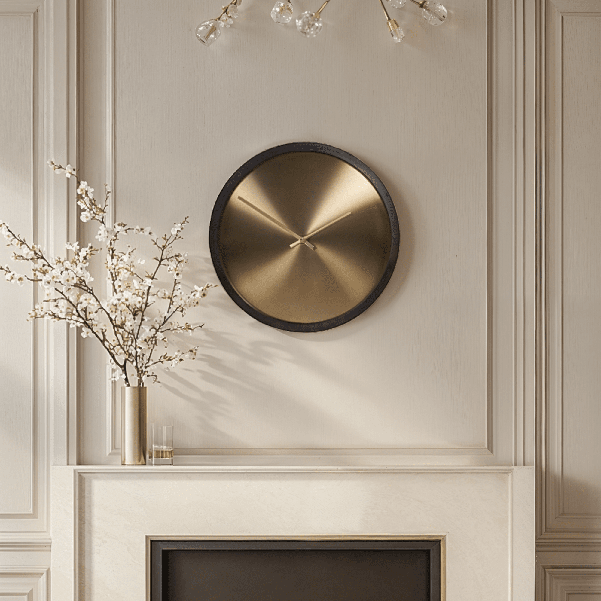 Laylani Brass & Black Medium Wall Clock Accessories