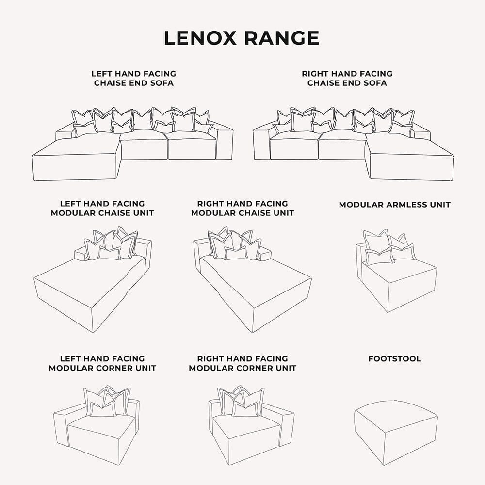Lenox Mink Velvet Pillow Back Sofa Range Sofa