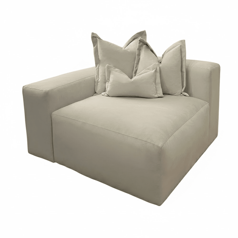 Lenox Silver Velvet Pillow Back Modular Sofa Range Sofa