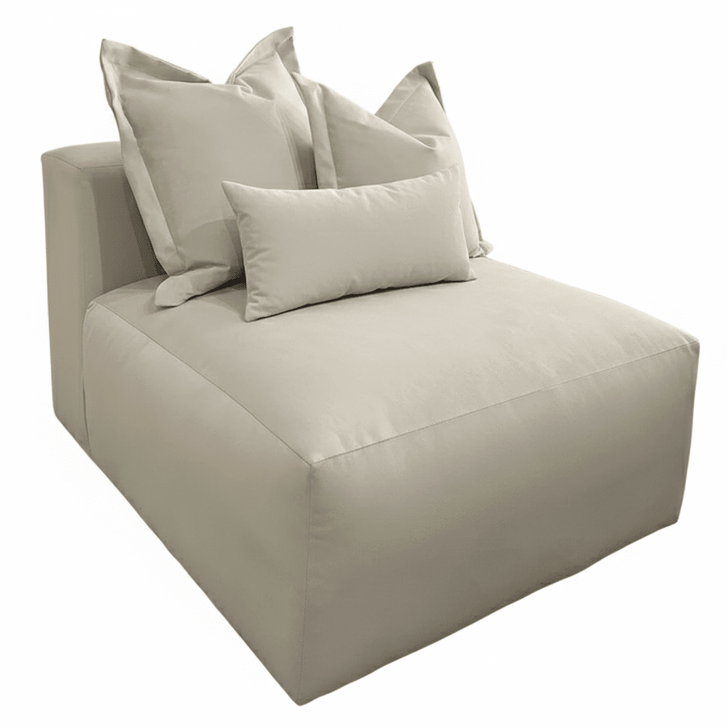 Lenox Silver Velvet Pillow Back Modular Sofa Range Sofa