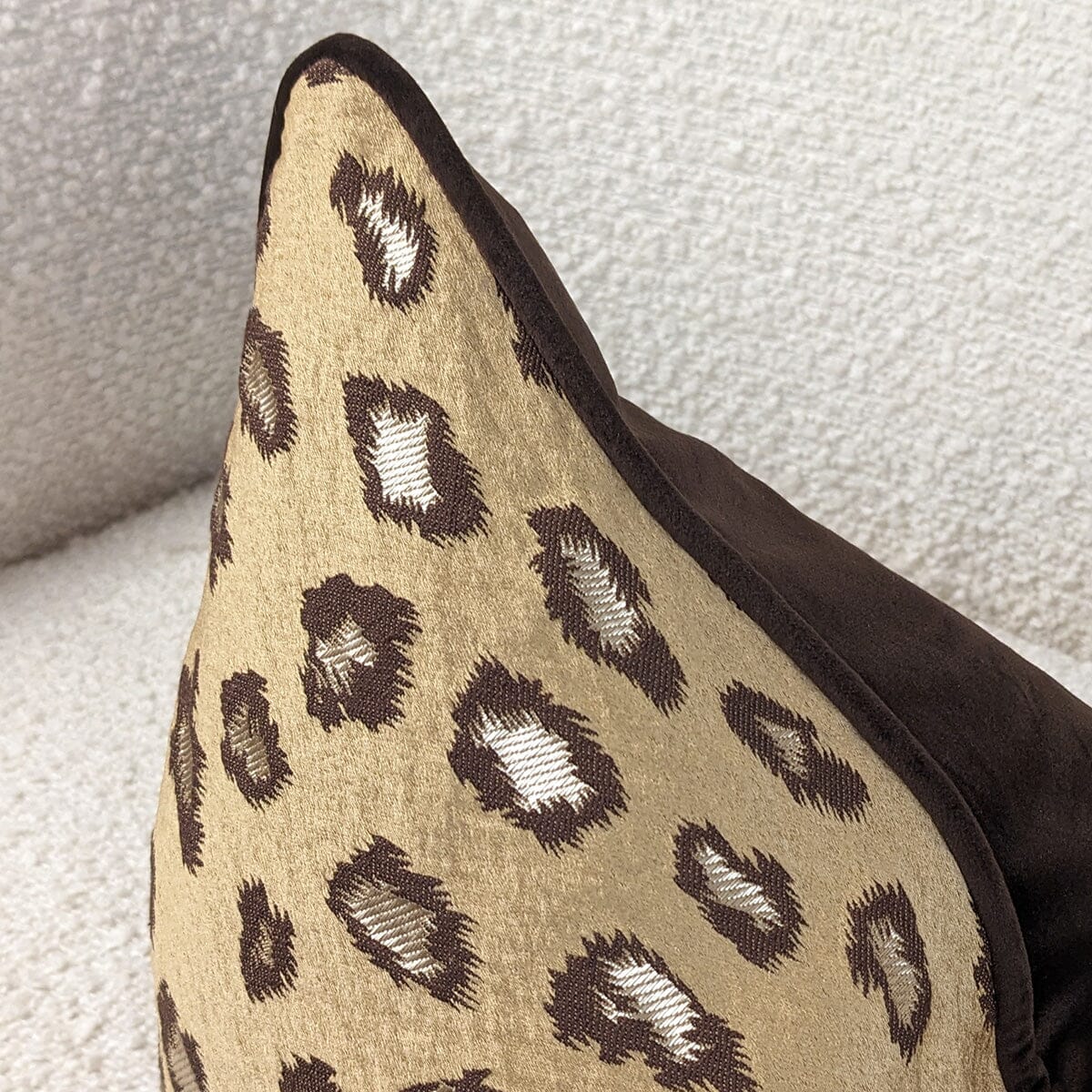 Leopard Print Gold Jacquard Bolster Cushion - 30 x 50cm Textiles