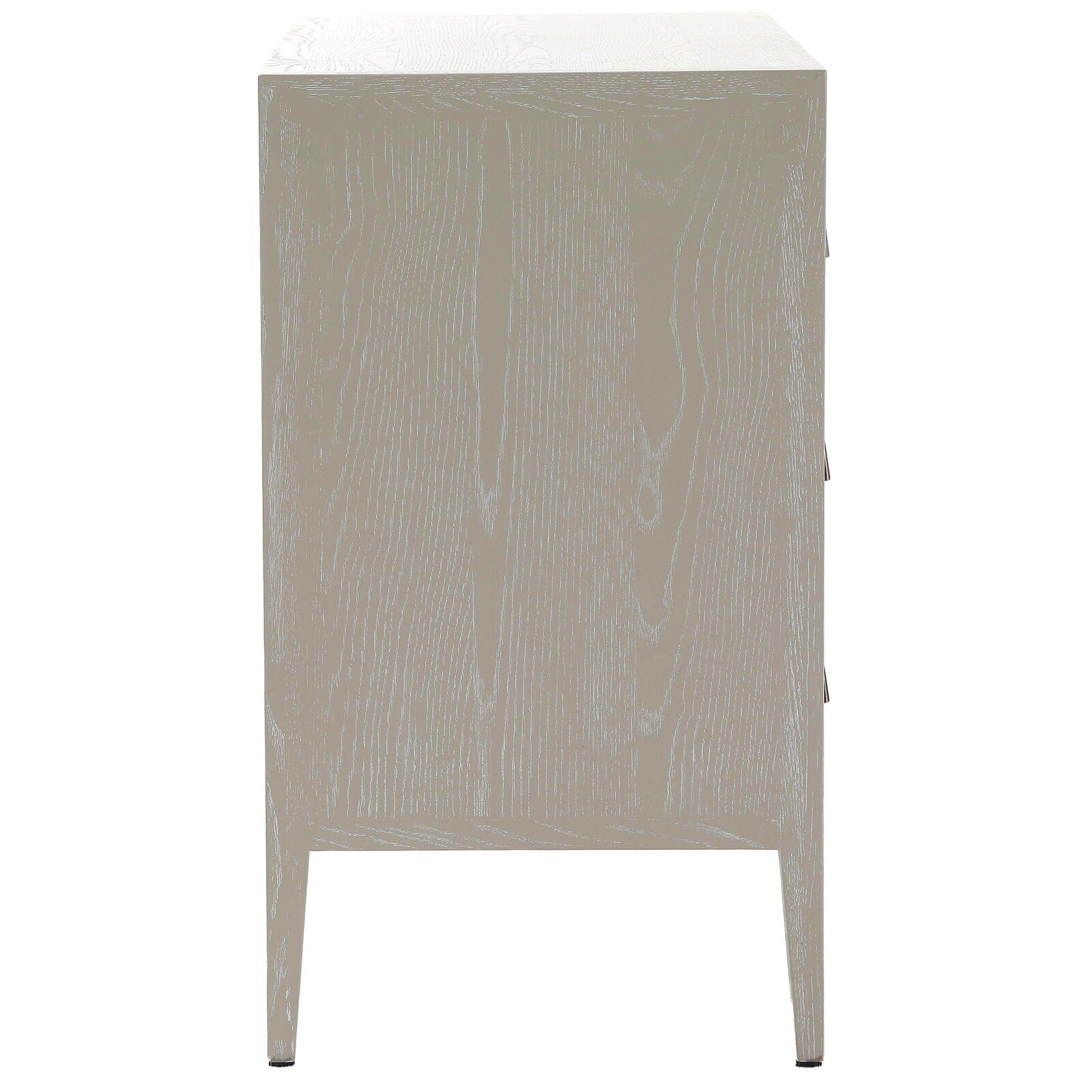 Lettos Whitewash Wooden Ribbed Front 3 Drawer Chest Furniture