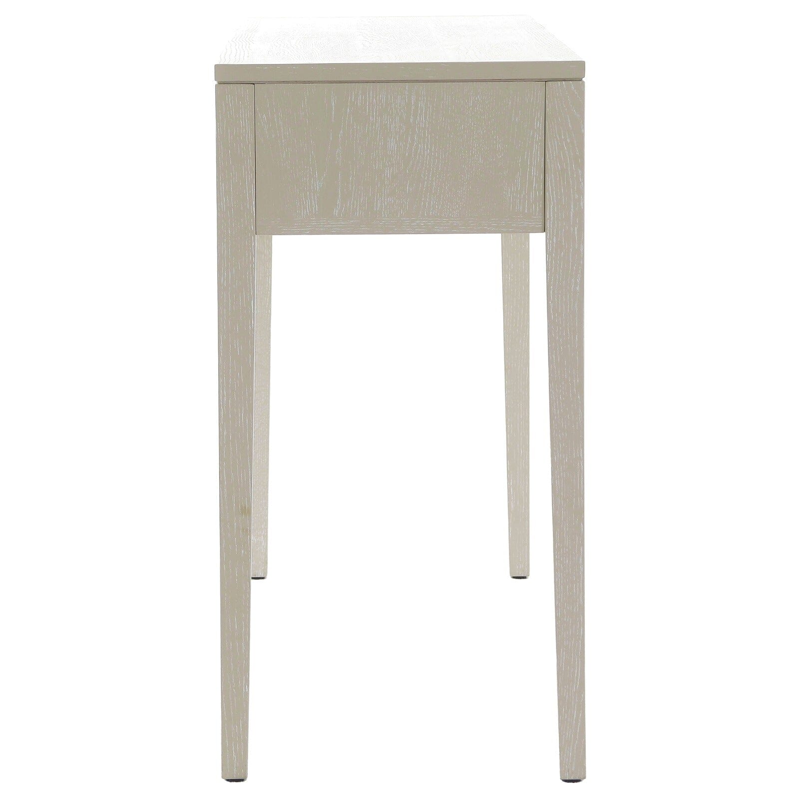 Lettos Whitewash Wooden Ribbed Front Console Table / Dressing Table Furniture