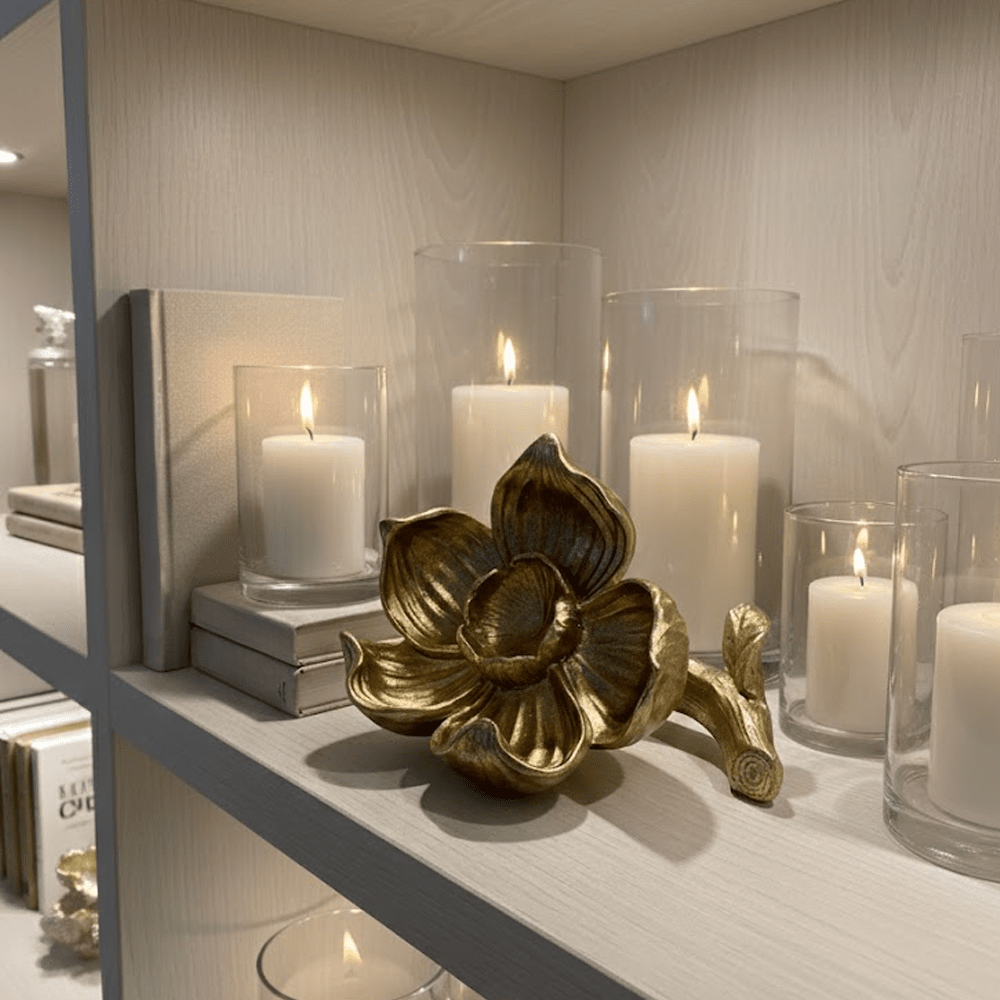 Lillia Gold Flower Decorative Ornament Accessories