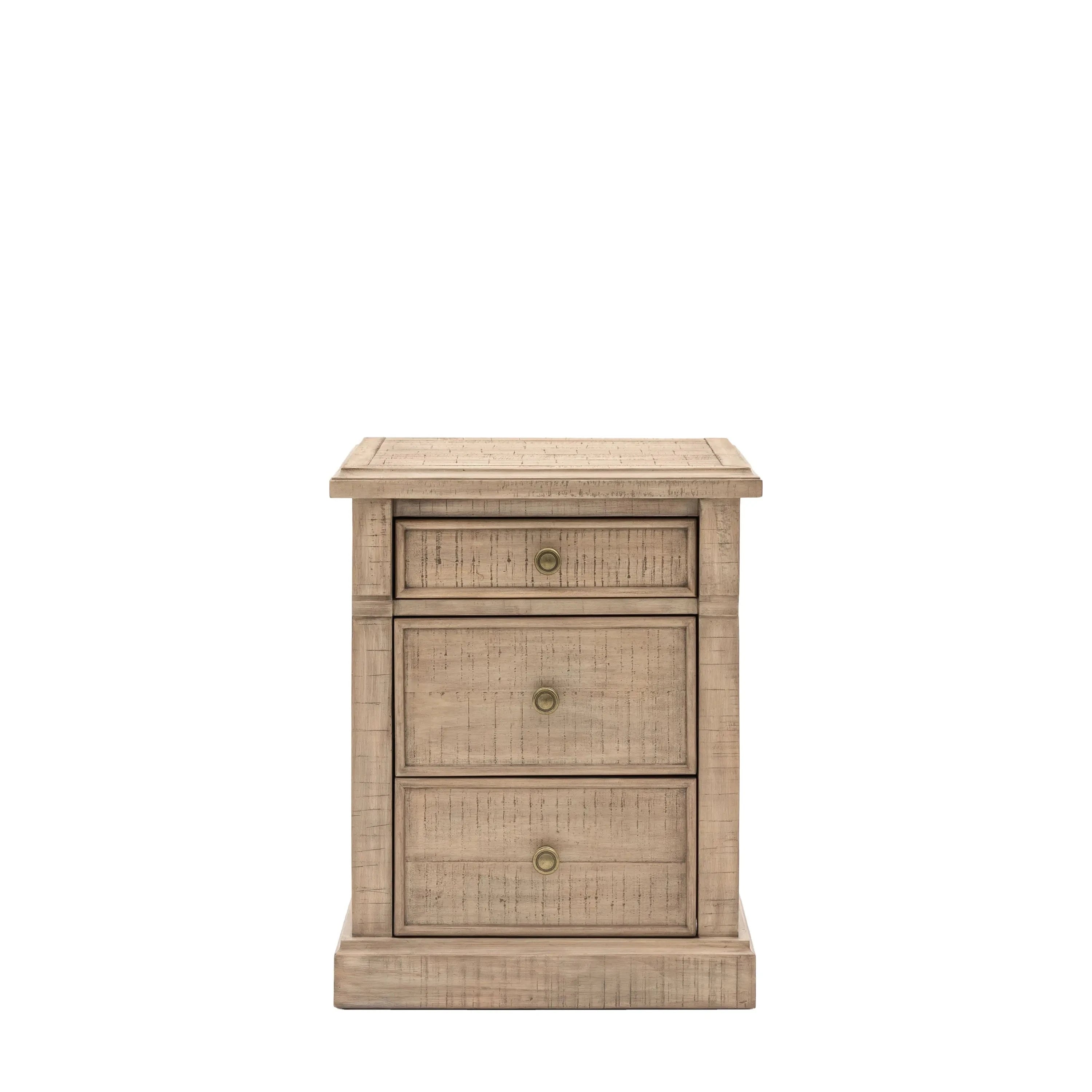 Lilliana Luxury 3 Drawer Bedside Table with Brass Handles Furniture