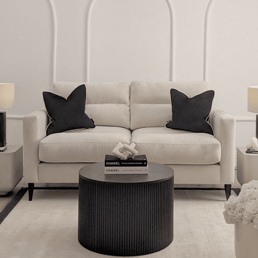 Lisbon Cream Velvet Sofa Range with Stitch Detailing Sofa