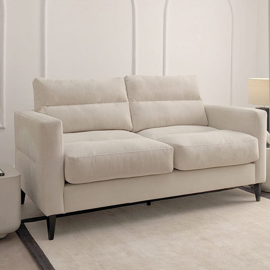 Lisbon Cream Velvet Sofa Range with Stitch Detailing Sofa