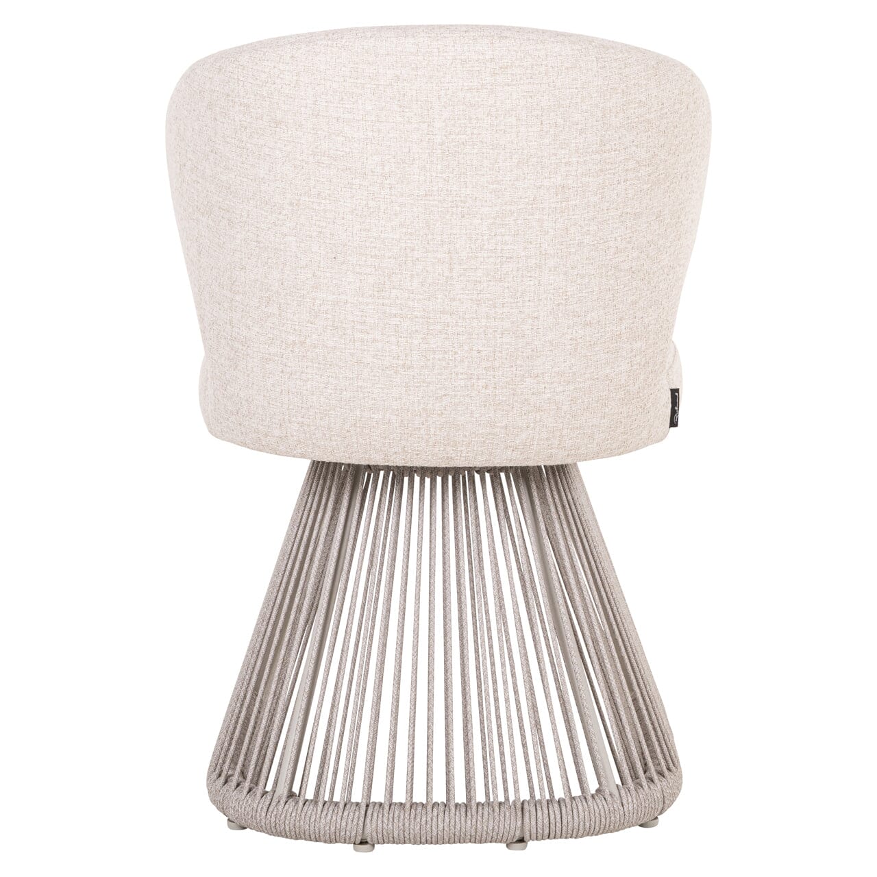 Liu Cream Upholstered Outdoor Dining Chair with Rope Detail Outdoor