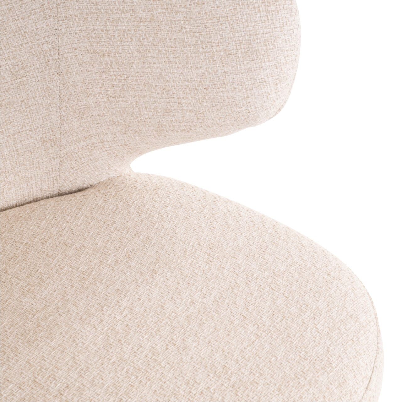 Liu Cream Upholstered Outdoor Dining Chair with Rope Detail Outdoor