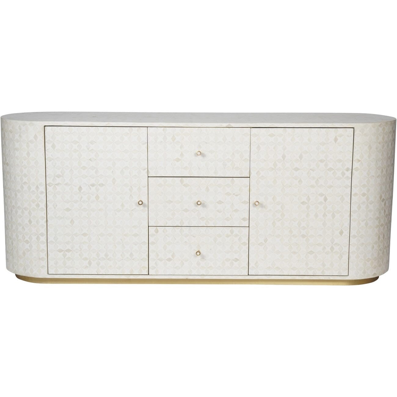 Livia Cream & Gold Patterned Bone Sideboard Furniture