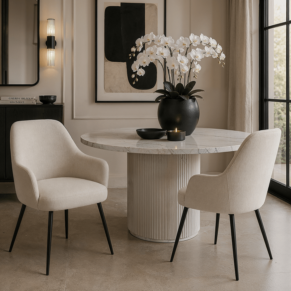 Liza Cream Textured Dining Chairs - Set of 2 Furniture