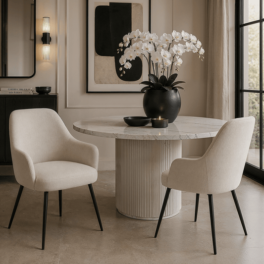 Liza Cream Textured Dining Chairs - Set of 2 Furniture