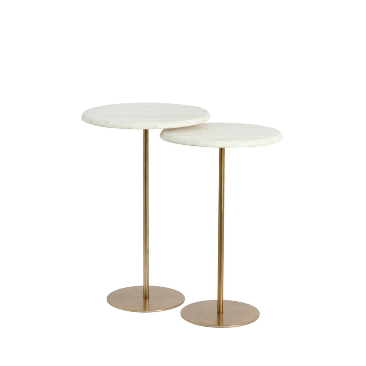 Lizia Cream & Gold Nesting Side Tables - Set of 2 Furniture