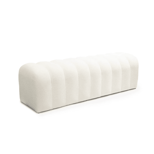 Lizzano Cream Textured Channelled Bench Furniture