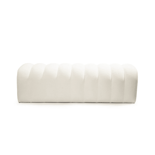 Lizzano Cream Textured Channelled Bench Furniture