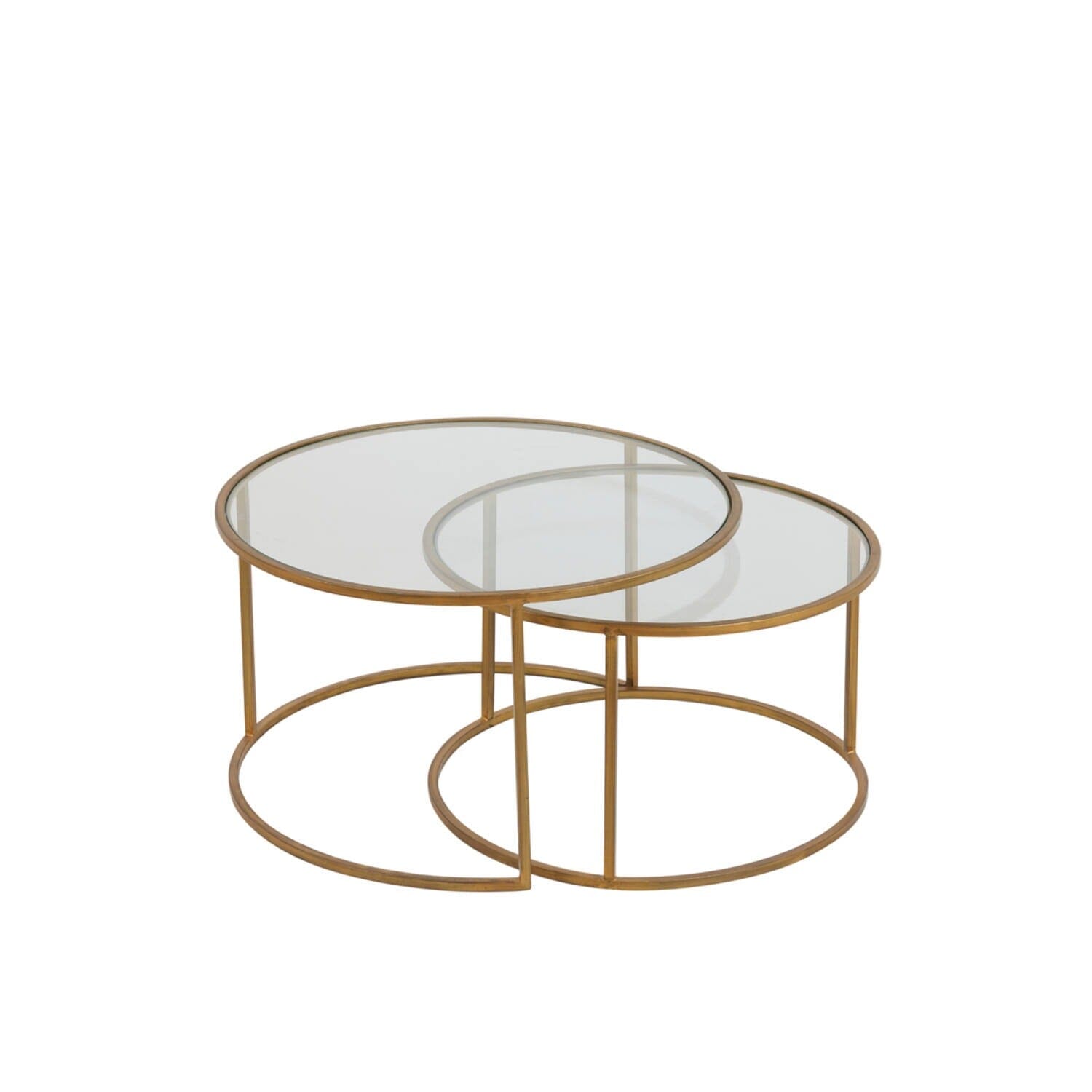 Loire Gold & Glass Nested Coffee Tables - Set of 2 Furniture