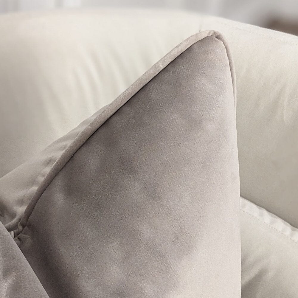London Warm Grey Velvet Feather Filled Cushion - 46x46cm