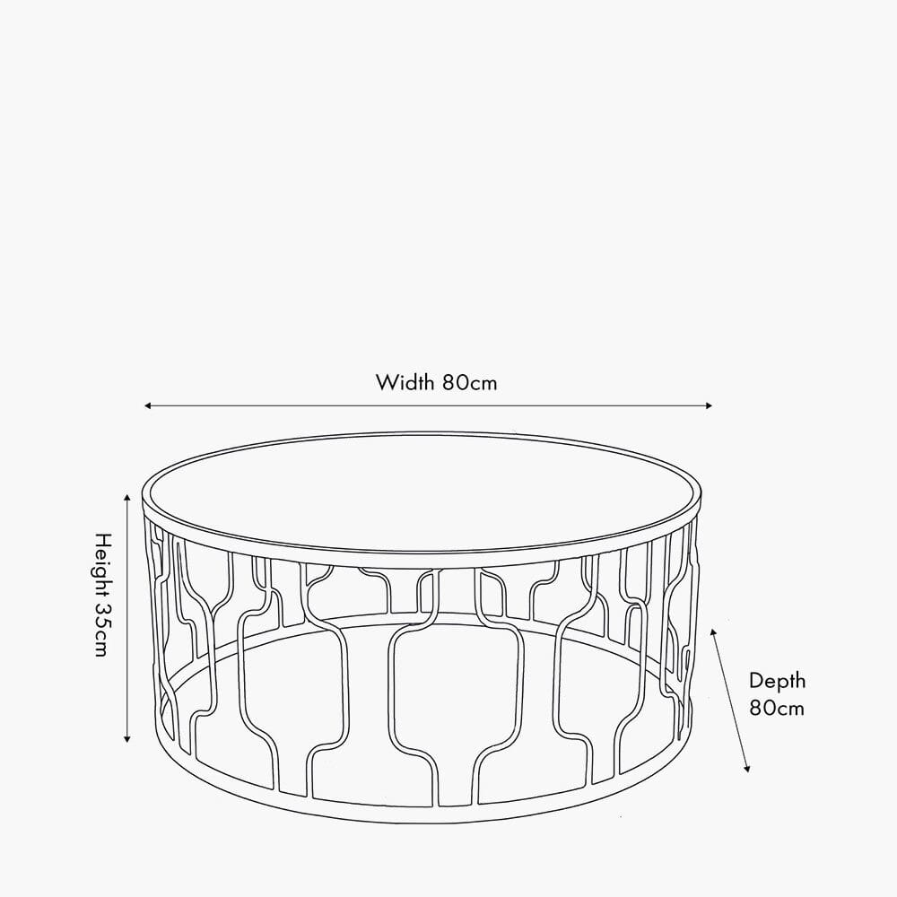 Lorenza Black Metal Coffee Table with Mirrored Top Furniture