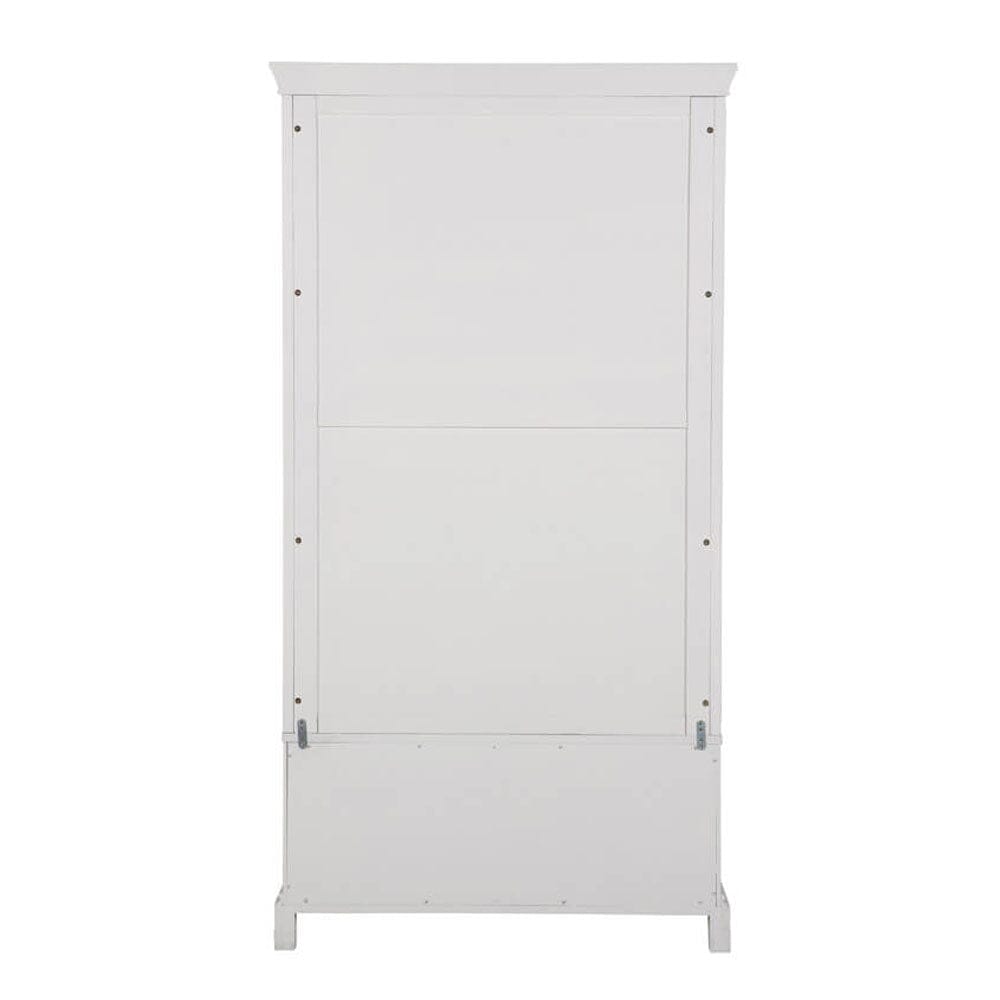 Louvre White Wooden 2 Door 1 Drawer Wardrobe Furniture