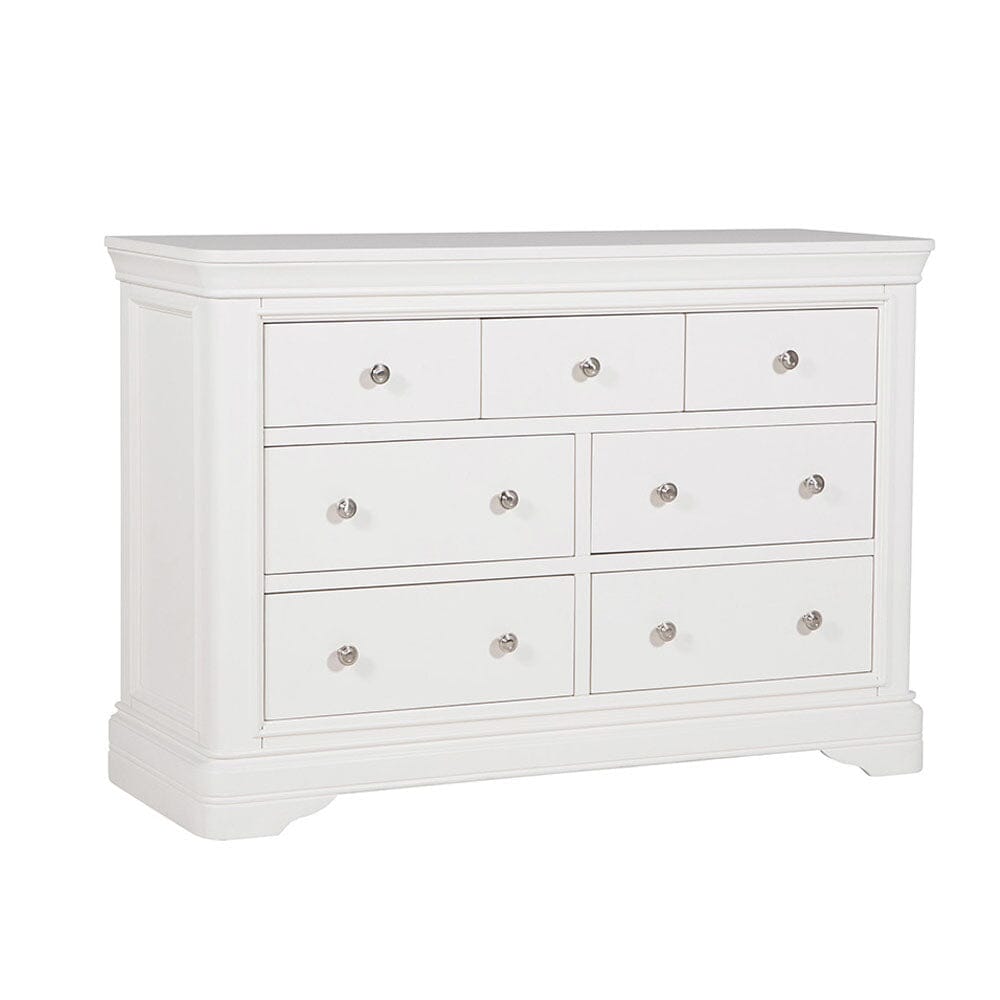 Louvre White Wooden 7 Drawer Chest Furniture
