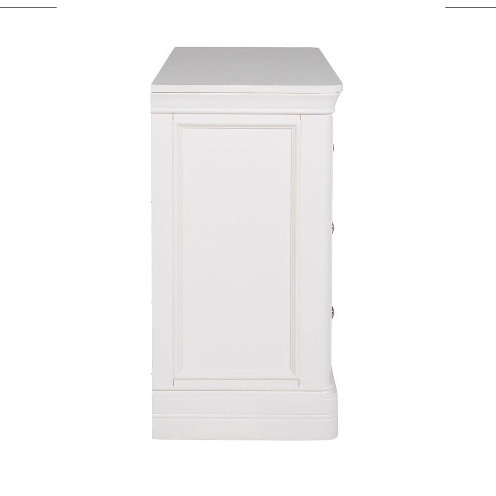 Louvre White Wooden 7 Drawer Chest Furniture