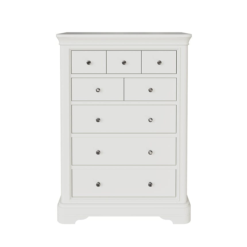 Louvre White Wooden 8 Drawer Chest Furniture