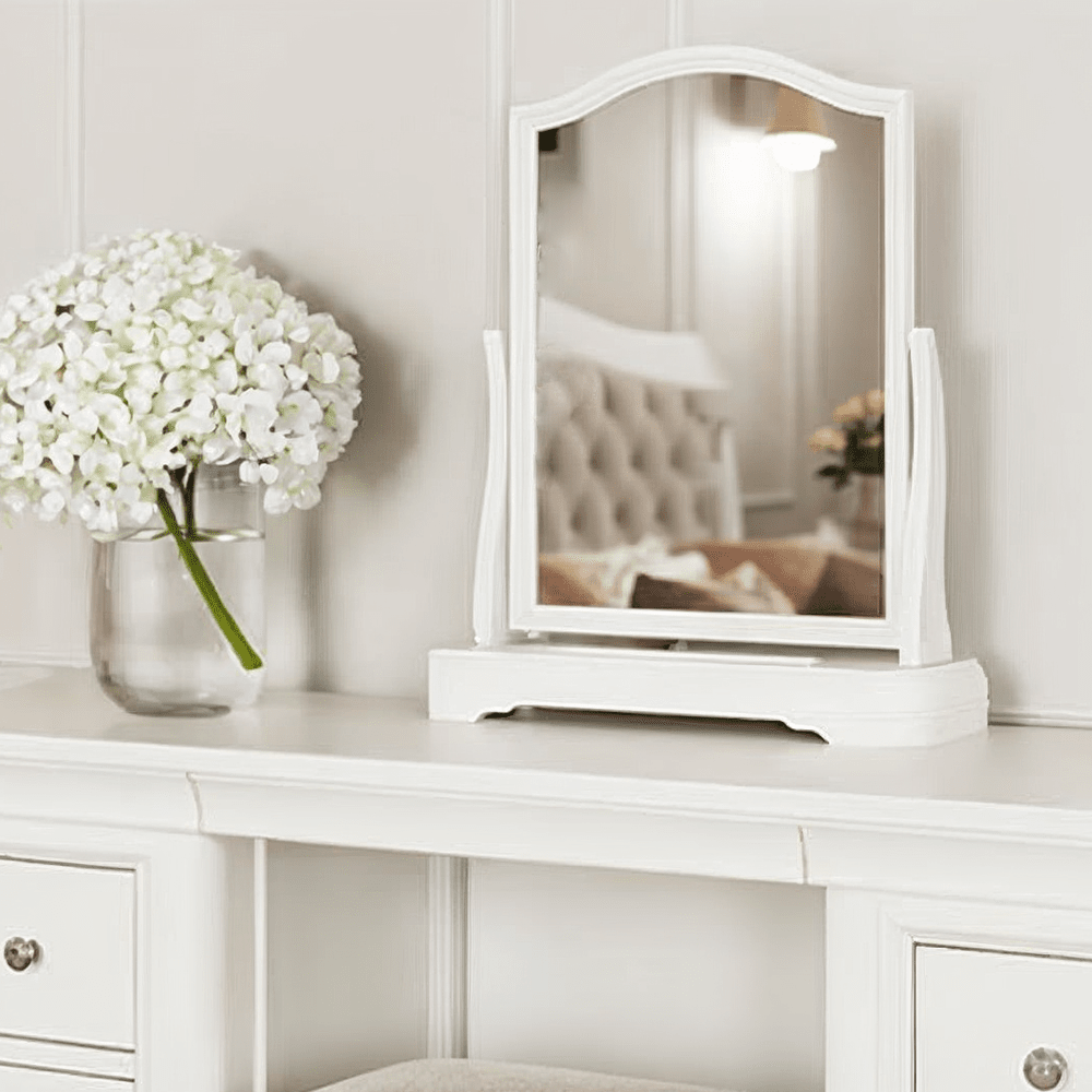Louvre White Wooden Dressing Table Mirror Louvre White Wooden Dressing Table Mirror