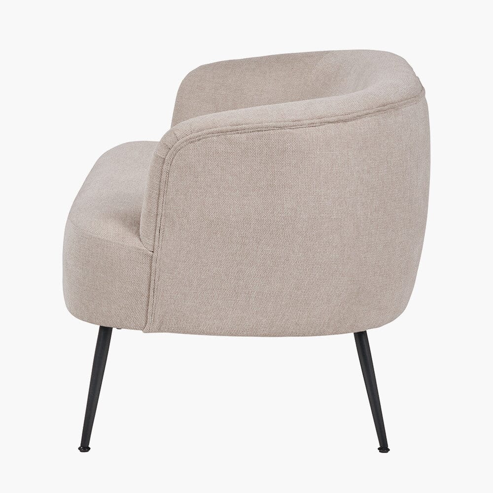 Lucca Cream Chenille Sofa With Black Metal Legs Sofa