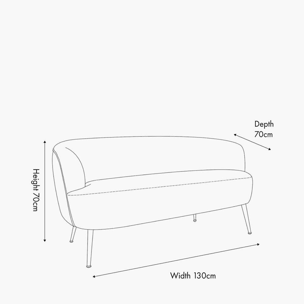 Lucca Cream Chenille Sofa With Black Metal Legs Sofa