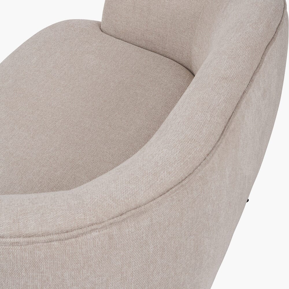Lucca Cream Chenille Sofa With Black Metal Legs Sofa