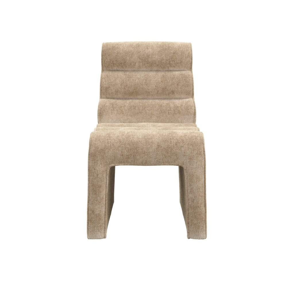 Maddy Beige Velvet Chenille Upholstered Dining Chair Furniture