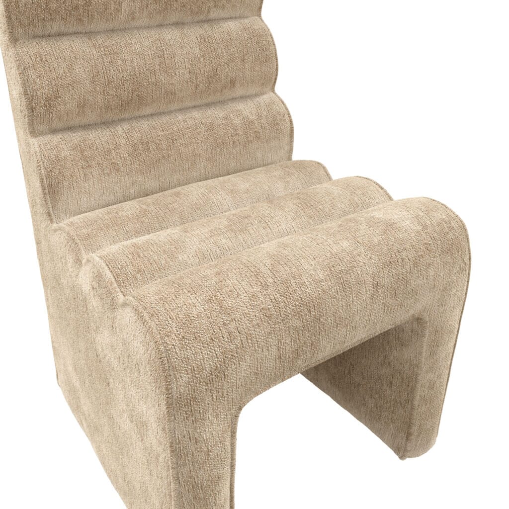 Maddy Beige Velvet Chenille Upholstered Dining Chair Furniture