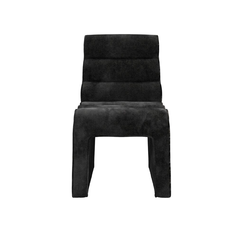 Maddy Black Velvet Chenille Upholstered Dining Chair Furniture