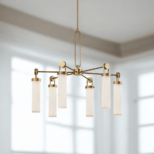 Maelis Gold 6 Light Cylinder Pendant Ceiling Light Lighting