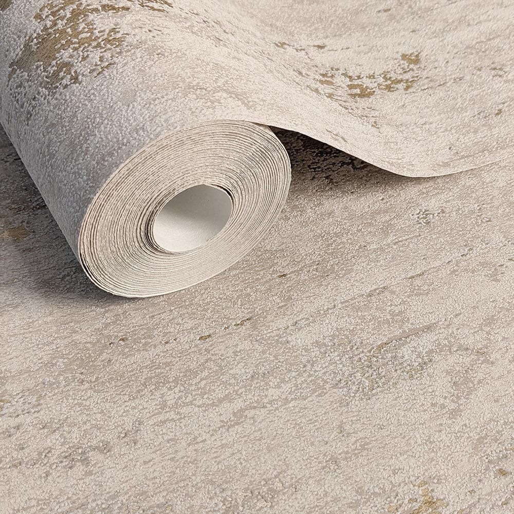 Maeve Taupe & Gold Textured Wallpaper