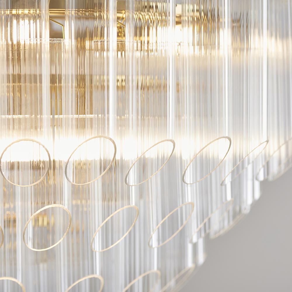 Maisie Luxury Gold & Glass 12 Light Pendant Ceiling Light Lighting