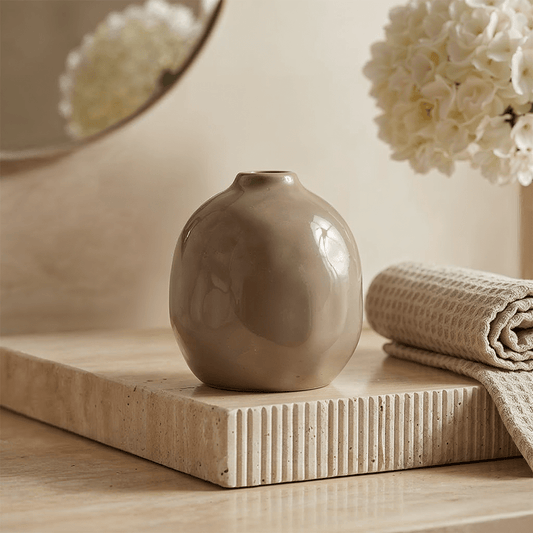 Maja Mini Taupe Decorative Round Vase Accessories
