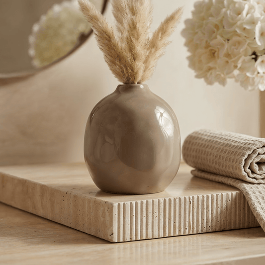 Maja Mini Taupe Decorative Round Vase Accessories