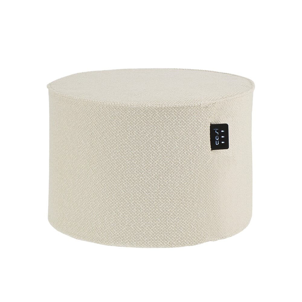 Maldives Outdoor Heated Cream Textured Large Round Stool Outdoor