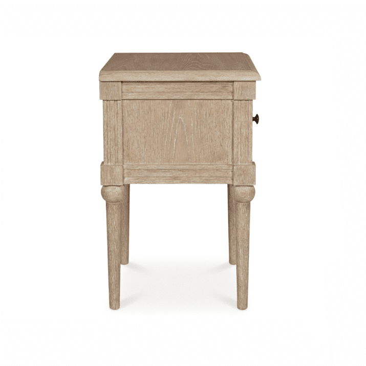 Malibu Washed Wood 1 Drawer Bedside Table Furniture