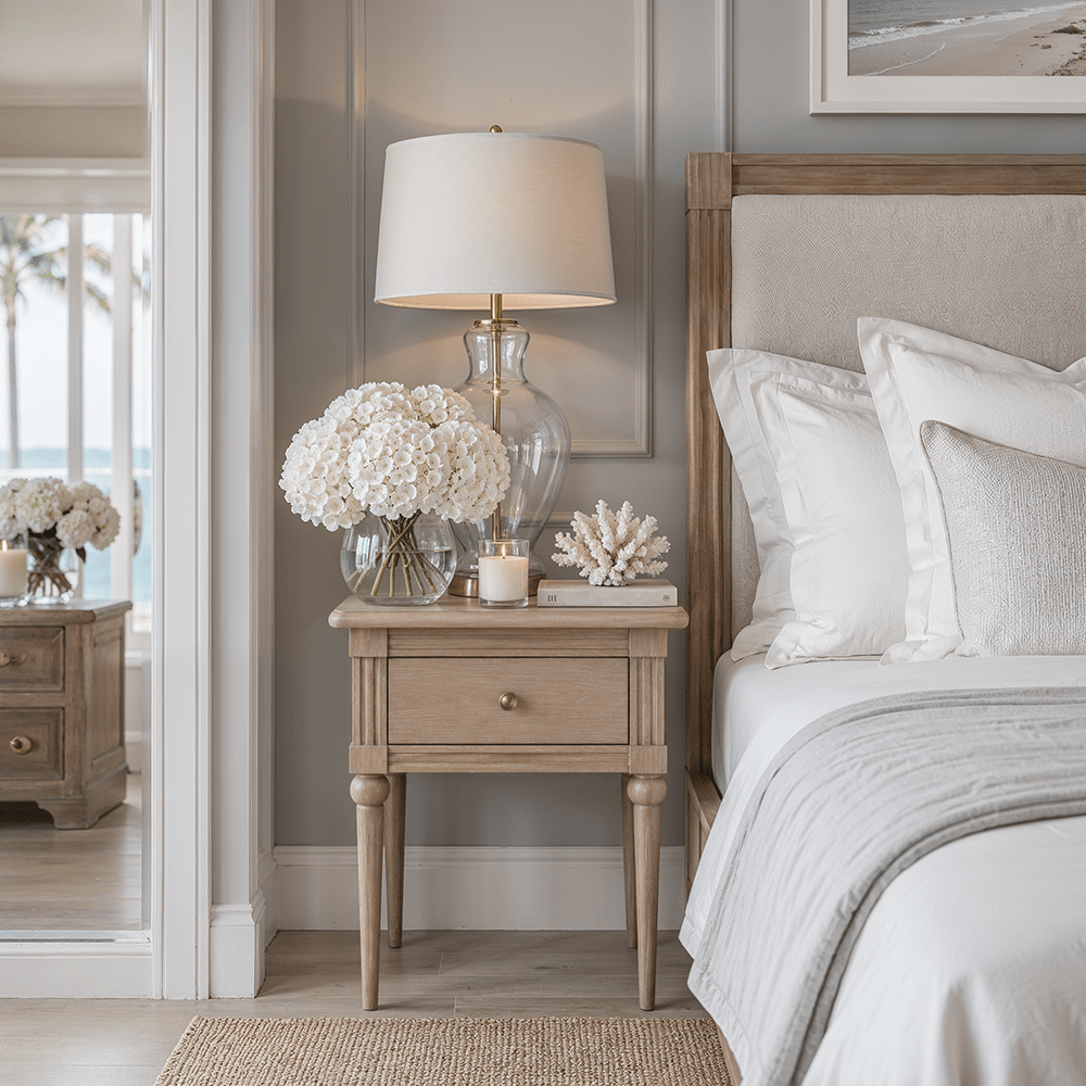 Malibu Washed Wood 1 Drawer Bedside Table Furniture