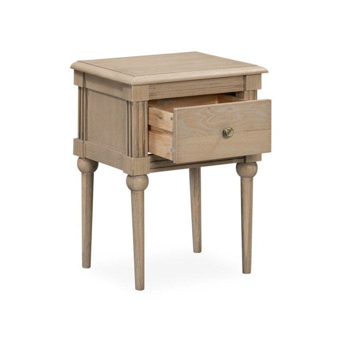 Malibu Washed Wood 1 Drawer Bedside Table Furniture