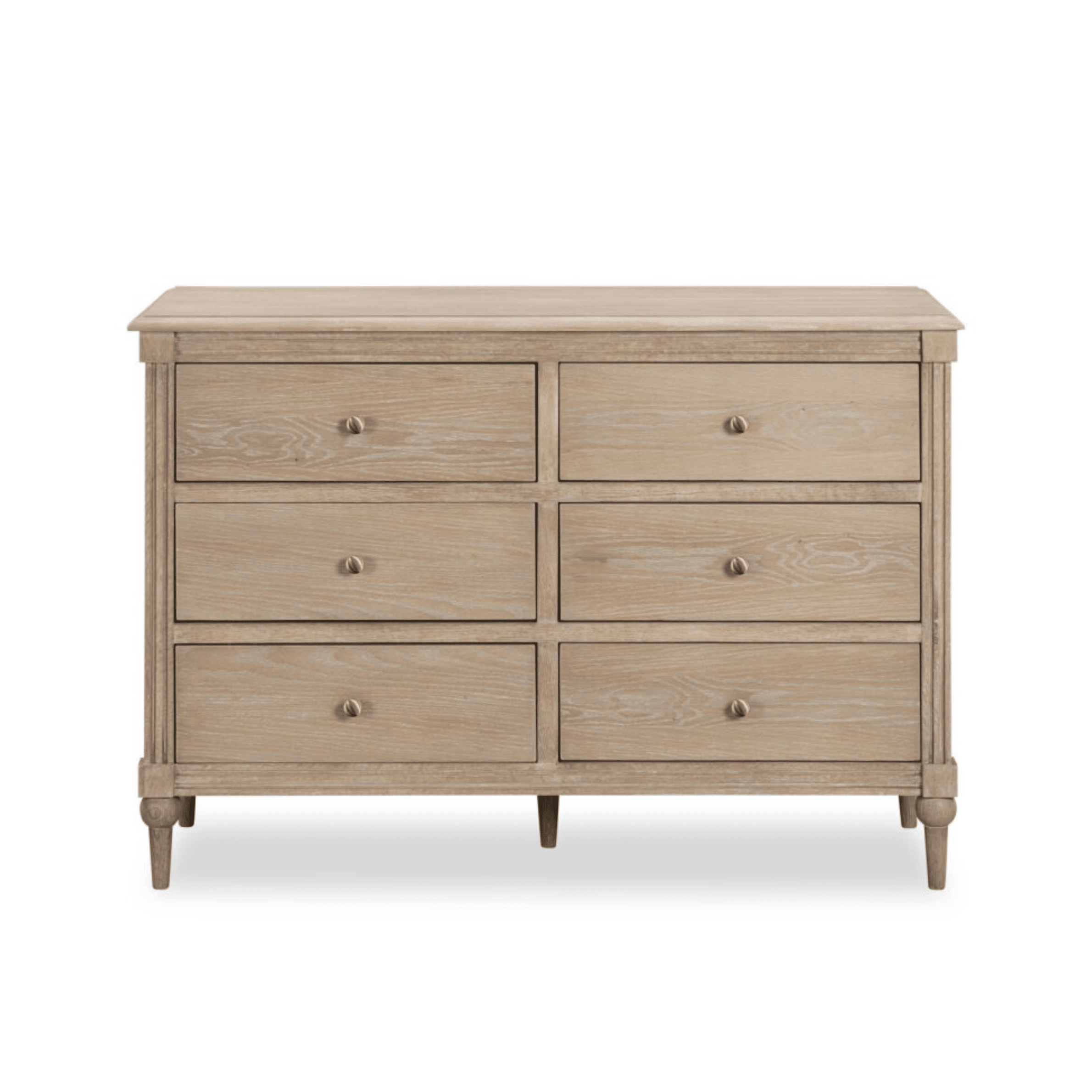 Malibu Washed Wood 6 Drawer Chest Furniture
